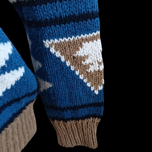 Women's PS Petite Small Sweater Vintage Lizwear Turtle Neck Geometric Pattern - Picture 7 of 9